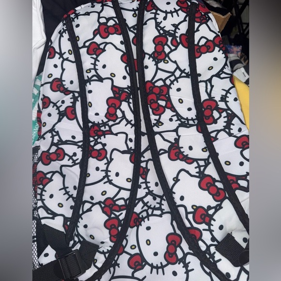 Hello Kitty Patterned Backpack with Red Highlights full size NEW NO TAG - Picture 2 of 2